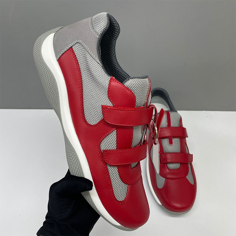 Top Quality EU36-49 Americas Cups Sneakers Designer Men Women Patent Leather Mesh Lace Up Sport Casual Trainers Breathable Comfort Casual Shoes 53 527 447 - 5 of 9