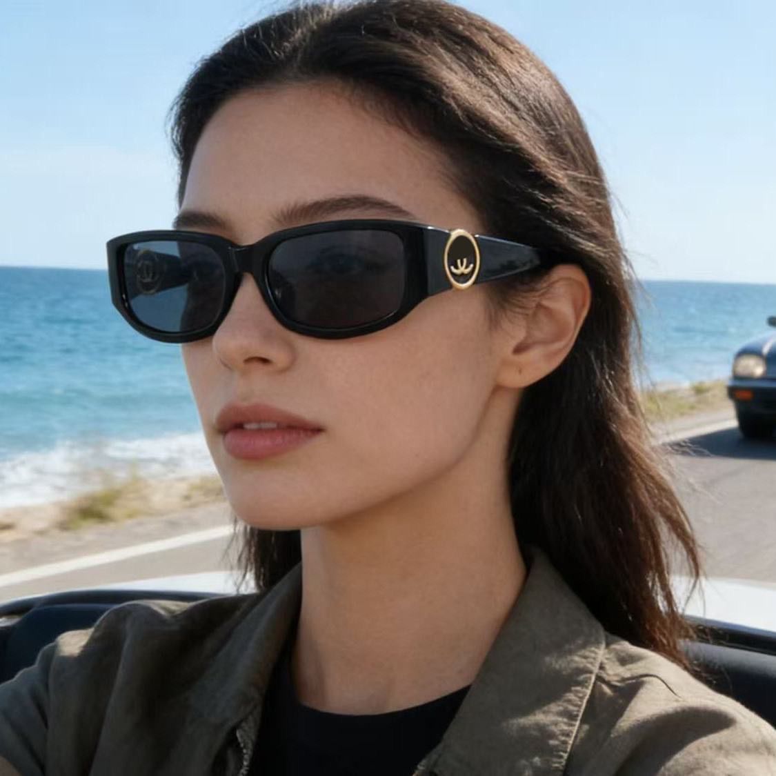 designer sunglasses women shades mens sunglasses designer eyewear black lunette outdoor oval frame sun glasses with box nice - 4 of 5