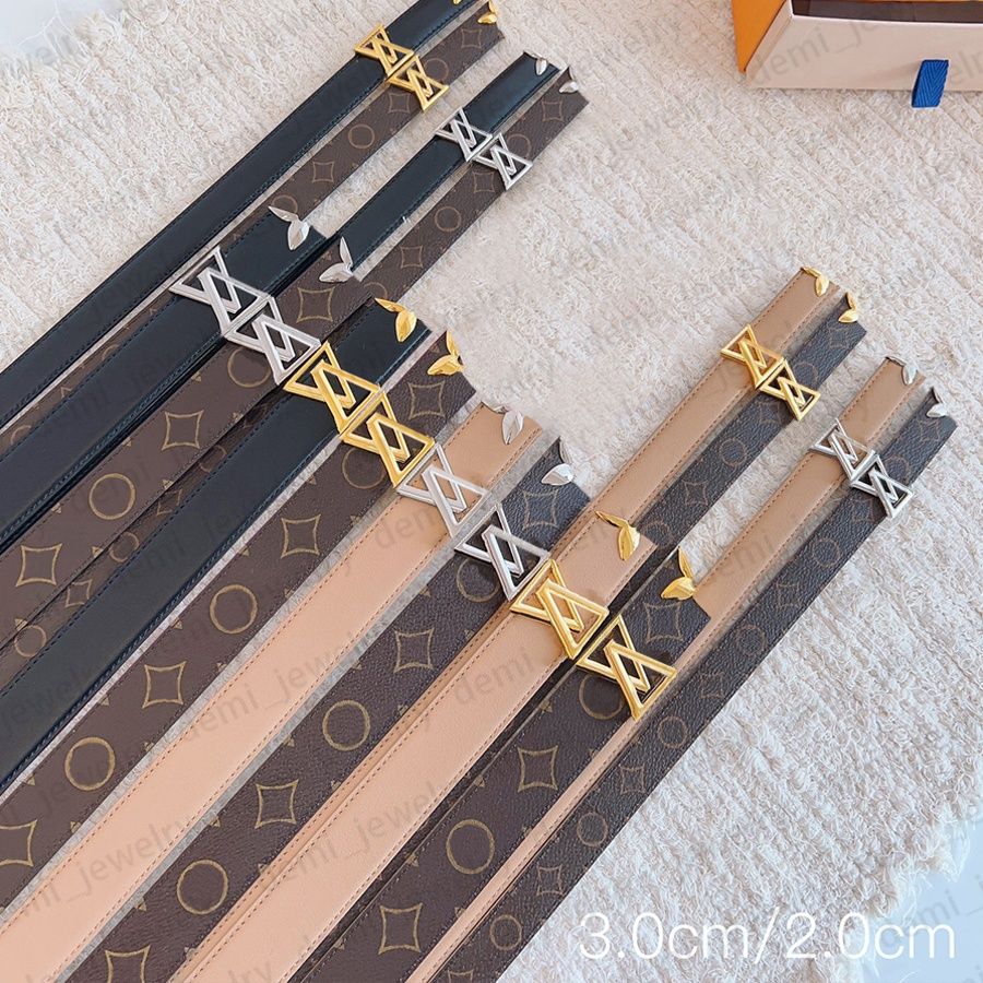 Reversible Designer Belt Genuine Leather Belts for Women Narrow Style Width 2cm Classic Ladies Smooth Buckle Black Pink Beige Waistband - 2 of 8