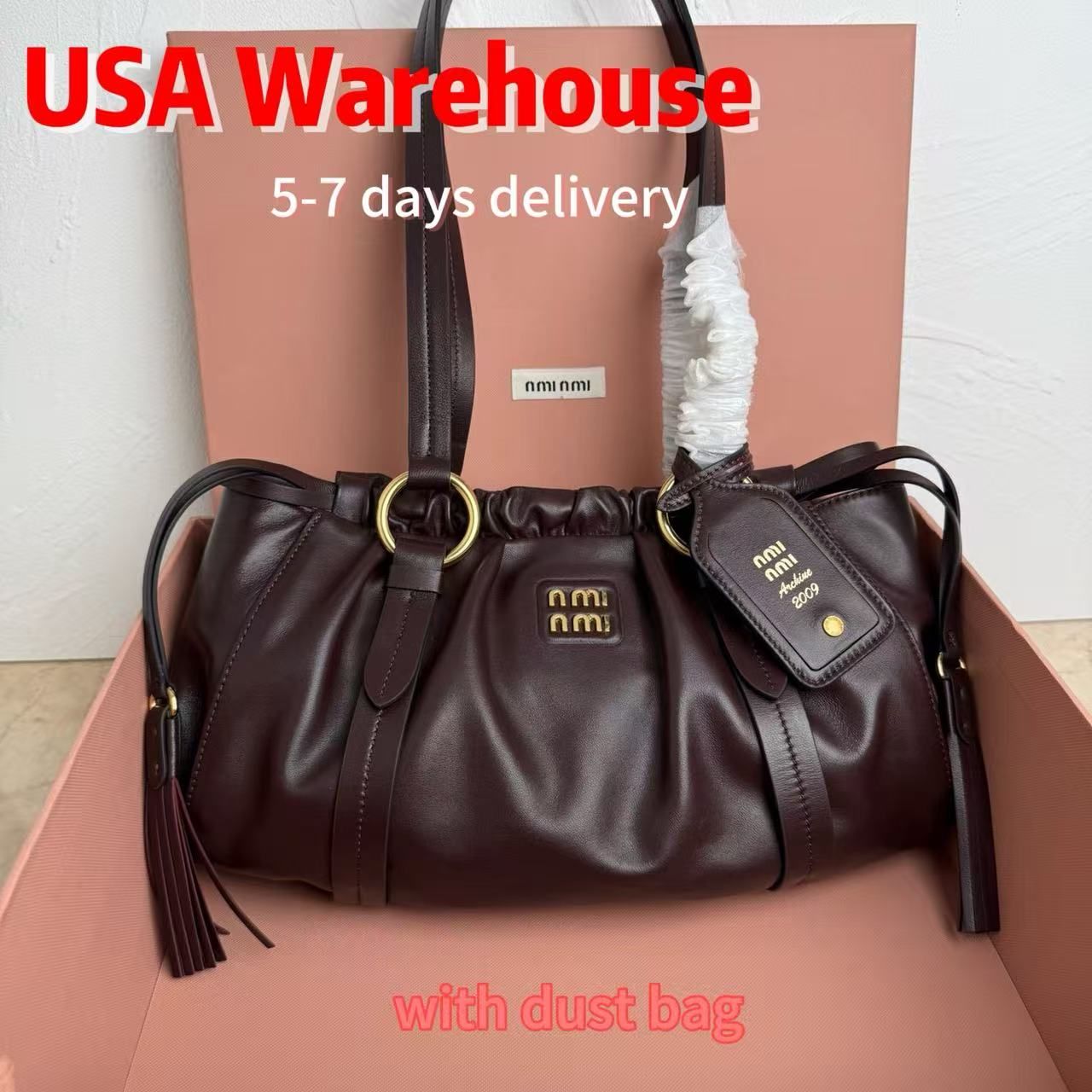 12A High-quality Designer bag Joie Nappa handbag Wander shoulder bag women's leather crossbody bag retro motorcycle bag Arcadia Matelasse sheepskin bowling bag tote - 1 of 7
