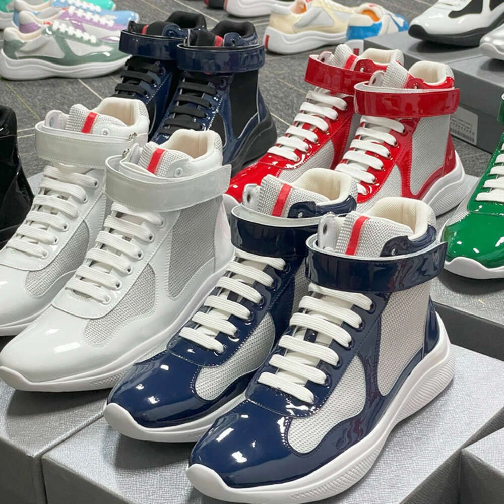 Big Size EU49 Men Boots America Cup Sneakers Designer Boot High Top Casual Shoes Patent Leather Women Booties Mesh Runner Trainers Outdoor Training Shoes 53 - 2 of 9