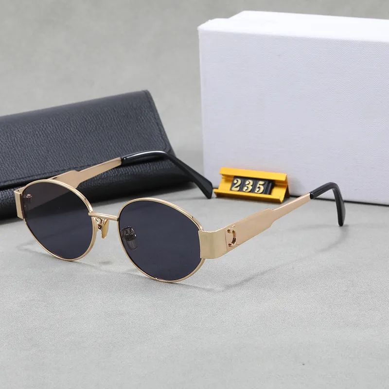 Designer Sunglasses For Women Designer Glasses Ladies Sunglass Metal Full Frame Mirror Woman With Box High Quality - 1 of 7