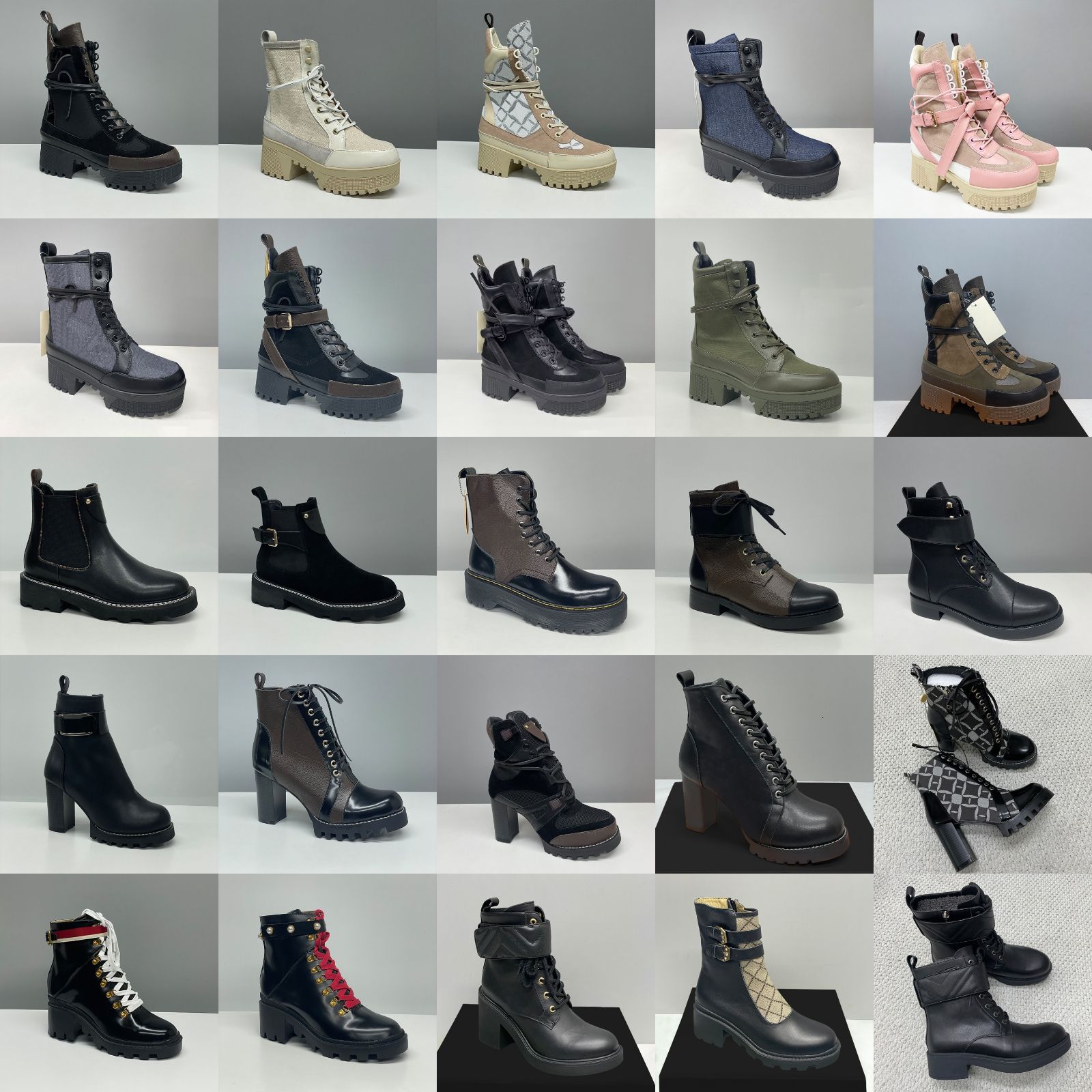 Suede Star Trail Boots Designer Women Boots Leather High Heels Winter Martin Boot Womens Ankle Booties Vintage Style 013 - 2 of 8