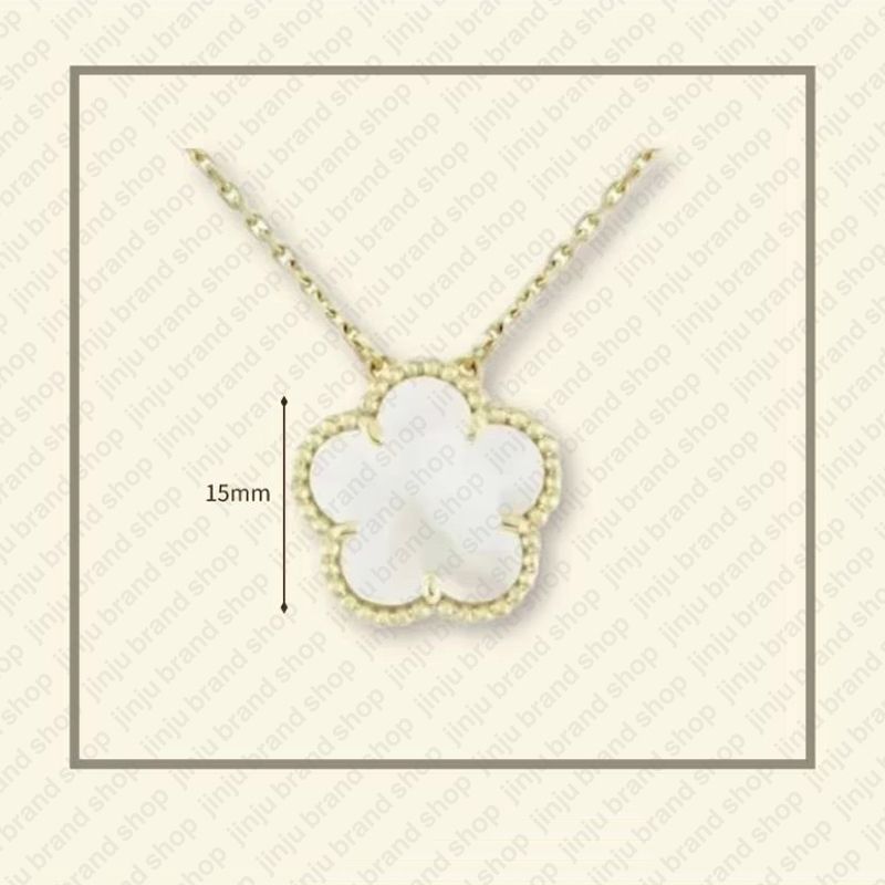necklace designer for women Classic 15MM necklace clover stainless steel jewlery mother of pearl diamonds flower pendant necklace designer jewelry women gift box - 3 of 9