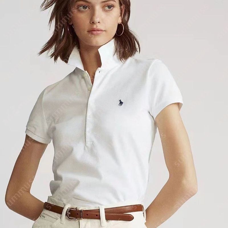S-2XL Womens Designer Polo Shirts For Ladies Colorful Classic Embroidery T Shirts Luxury Polo Tees Summer 5 Button Tee Shirts - 2 of 6