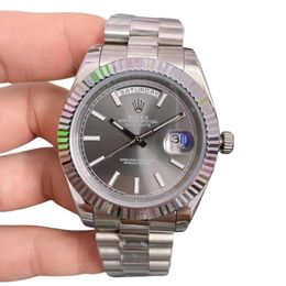 U1 Rolex Day Date 40MM Silver Case Automatic Stainless Steel Watch Bezel Men's Watch Sapphire Glass Case New - orologiod