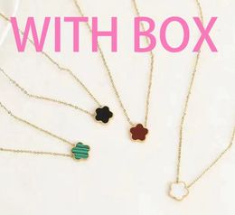 With BOX Classic Clover Necklace Pendant Pearl Mother S925 silver Plated 18K for Women's Girl Valentine's Day Mother's Day Engagement designer luxury Jewelry Gift - orologiod