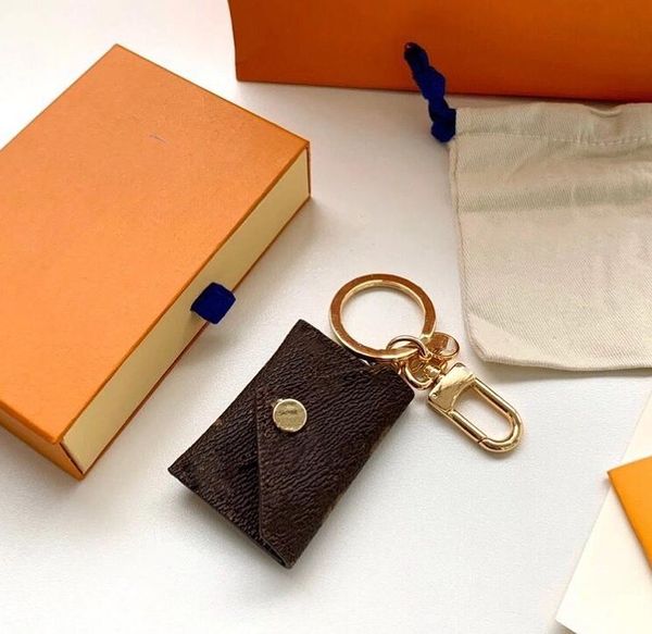 Designer Letter Wallet Keychain Keyring Fashion Purse Pendant Car Chain Charm Brown Flower Mini Bag Trinket Gifts Accessories no box - Fashion Accessories - orologiod