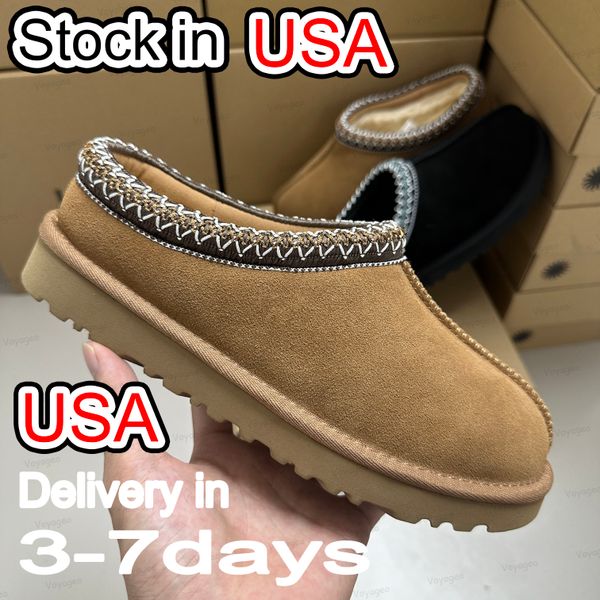 Tasman Slippers Designer Men Women Tazz Mustard Seed Chestnut Sand Fur Slides Sheepskin Classic Ultra Mini Platform Boot Winter Slip-on Shoes Suede Evelina Clog 35-47 - Shoes & Accessories - orologiod
