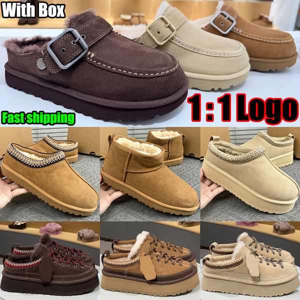 Designer Shoe Goldenstar Evelina Clog Slippers Women Men Tasman Slides Bailey Bow Tazz Boots Suede Furry Lined Buckle Strap Fall Driftwood Chestnut Sand Winter Shoe - Shoes & Accessories - orologiod