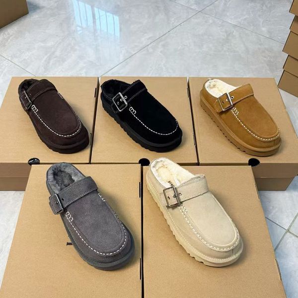 New Designer Evelina Clogs Tasman Slipper Winter Warm Slides Women Backless Loafers Goldenstar Platform Mules Boots Slippers Cozy Slip On Shoes 1179 - Shoes & Accessories - orologiod