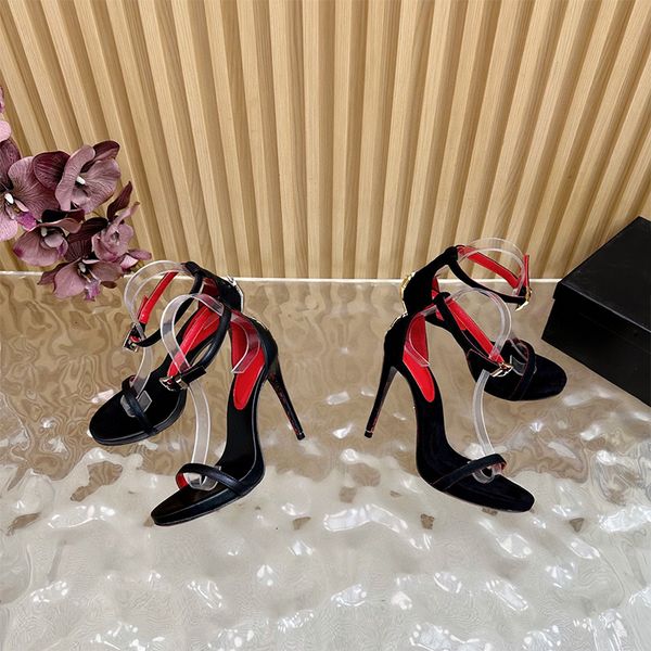 Designer Fashion Women Pointed Toe Dagger Stiletto Sandals Open Heel Suede High Heels Summer Open Heel High Heels 998 - Shoes & Accessories - orologiod