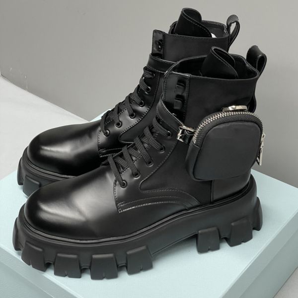 Designer Men Women Rois Ankle Boots Platform Martin Booties Real LeatherWith Removable Pouch Black Lady Outdoor Booties Shoes With Box High Quality 43 - Shoes & Accessories - orologiod