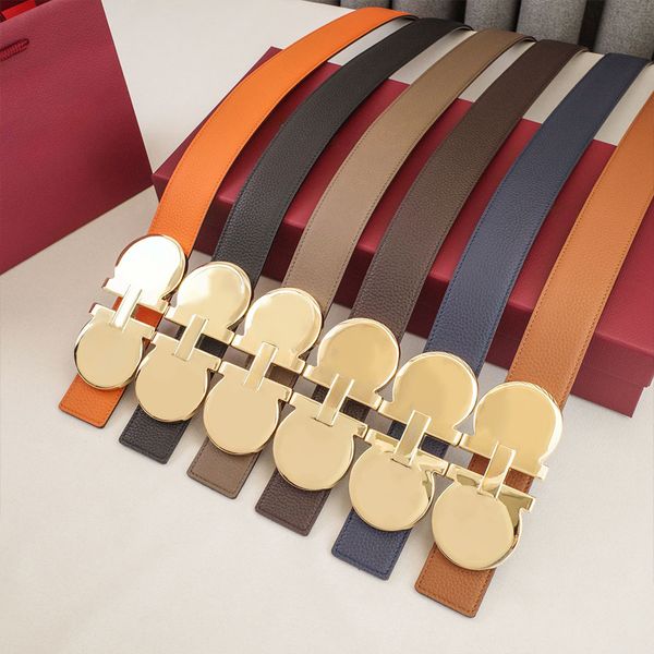 Mens Woman Belt Luxury Genuine Leather Belts Golden Silver Smooth Buckle 3.5cm 3.8cm Width Man Woman Waistband Lychee Texture 16 Model Optional Waist Girdle - Fashion Accessories - orologiod