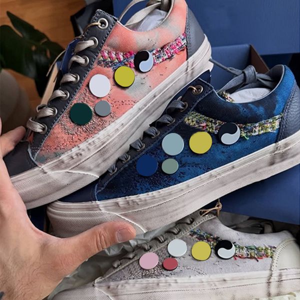 2026 Pearlized Canvas Shoes Luxury Brands Old Sneakers Mens Women Designer Trainers Vintage Sports Casual Shoes Lace-Up Walking Shoe 1083 - Shoes & Accessories - orologiod