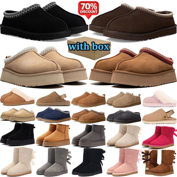 with box designer boots women winter tasman tazz slippers Goldenstar Evelina Clog australia snow fur boot platform booties mens comfortable warm shoes - Shoes & Accessories - orologiod