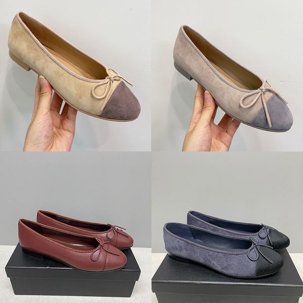 New Women Fur Ballet Flats Ballerine Velours Sandals Designer Bow Ballerina Shoes Loafers Ballet Sneakers Round Toes Leather Dress Shoes 891 - Fashion Collection - orologiod