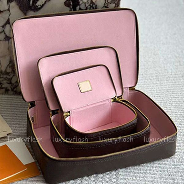 Designer Makeup Bags Storage Box Fashion Vintage Travel Cases Bag Zipper Leather Luxury Pink Ladies Cosmetic Jewelry Box - Bags, Luggage & Accessories - orologiod