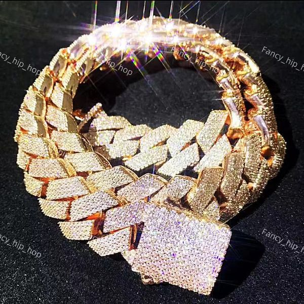 Necklace Moissanite designer chain silver gold rose gold iced out chain pass diamond tester pendant 925 Sterling Vvs cuban link chain - Jewelry - orologiod