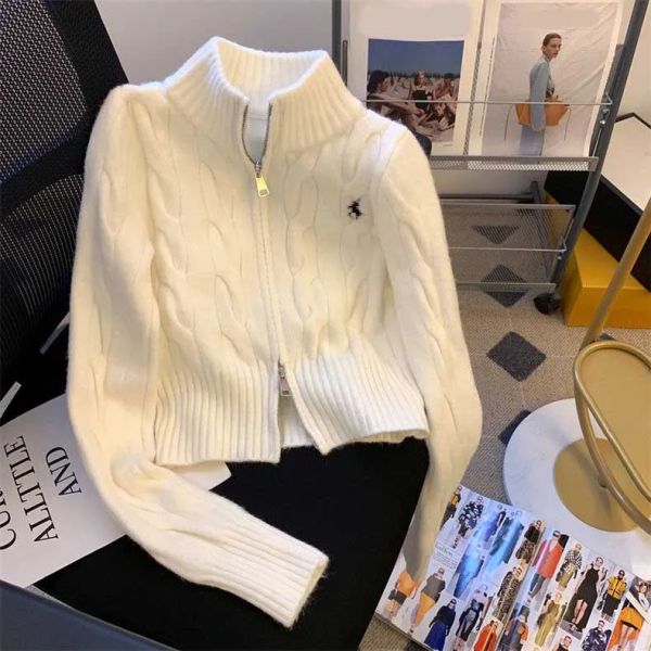 3 Colors Womens Designer Sweater Designer Pullover Fashion Turtleneck Autumn Long Sleeve Cardigan Logo Embroidery Coat Zipper Lady Jacket Tops - Apparel - orologiod