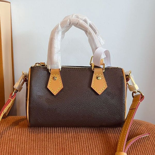 Shoulder Bags Top Designer Mini Nano 16cm Shoulder Bag Women Leather Denim Crossbody Luxury Brand Embossed Tote Purse Brown Flower Handbag billfold98 - Bags, Luggage & Accessories - orologiod