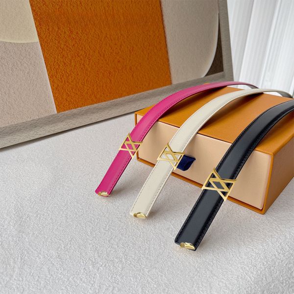 Reversible Designer Belt Genuine Leather Belts for Women Narrow Style Width 2cm Classic Ladies Smooth Buckle Black Pink Beige Waistband - Fashion Accessories - orologiod