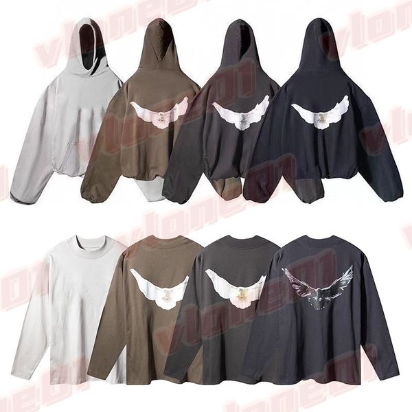 Mens Hoodies Man Women Designer White Dove Pattern Print Long Sleeve Hoodie Designers Womens Street Style Hip Hop Sweatshirt Size S-XL - Apparel - orologiod