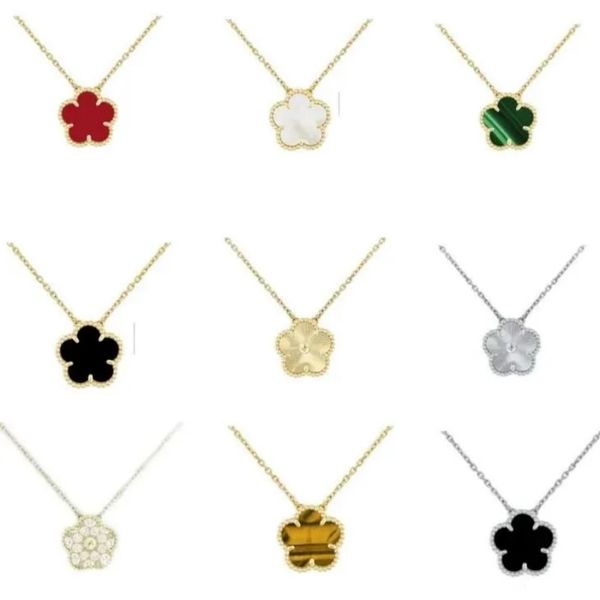 5 flower jewelry luxury designer necklace clover necklace women mother of pearl diamond stainless steel chain plated gold pendant silver wedding necklaces woman - Jewelry - orologiod