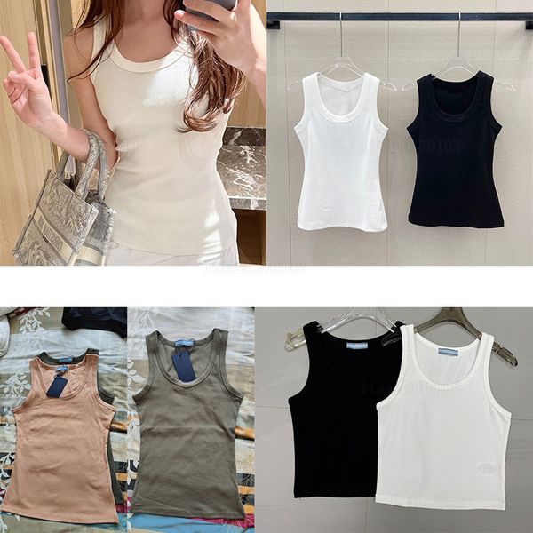 Designer tank top brands summer knitted women's t-shirt tops shirt high elasticity slim fit vest camis sexy sleeveless vest top braces tank - Apparel - orologiod