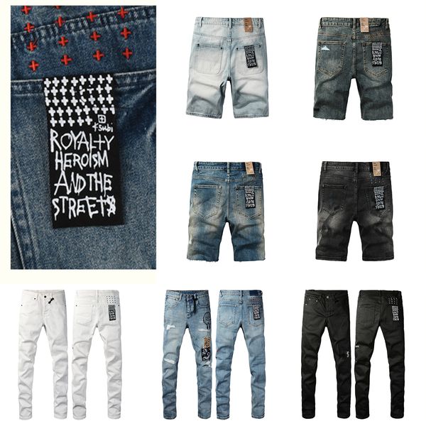 designer KSUBI jeans for mens jean ksubi short pants men trends distressed black ripped biker slim fit motorcycle sweatpants - Apparel - orologiod